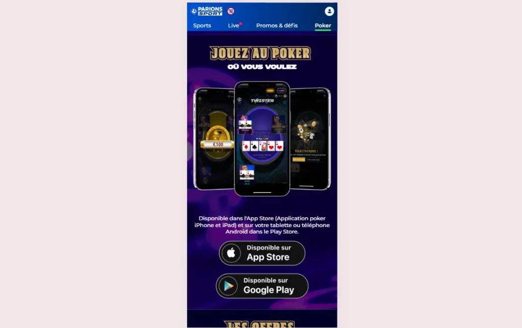 ParionsSport Mobile poker