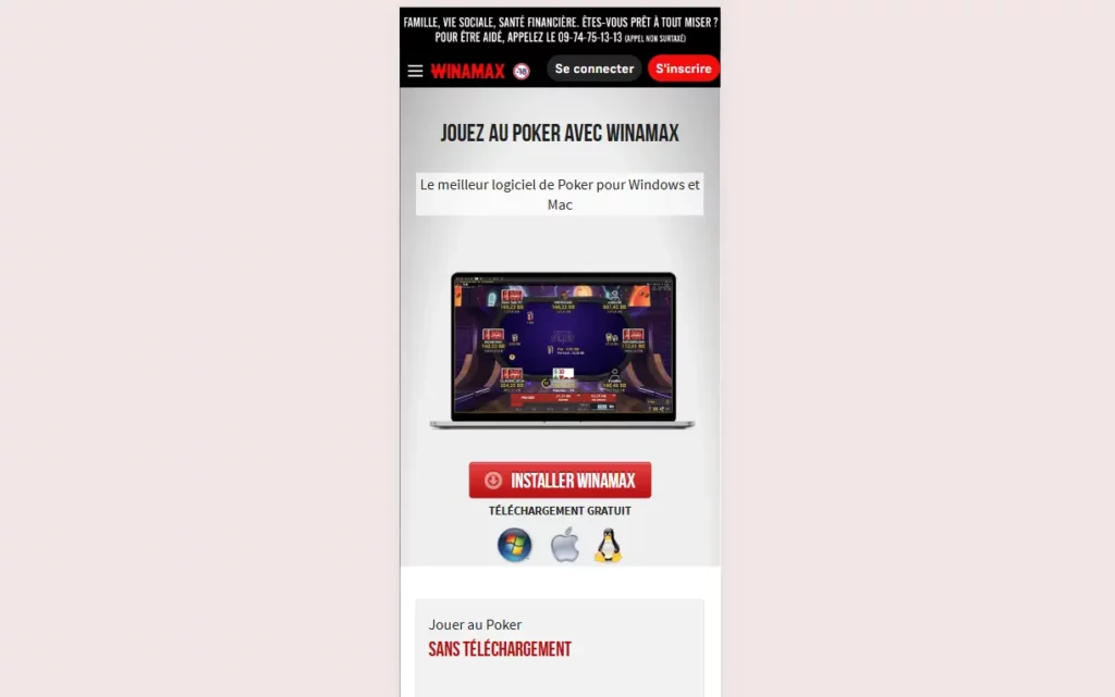 Winamax poker mobile