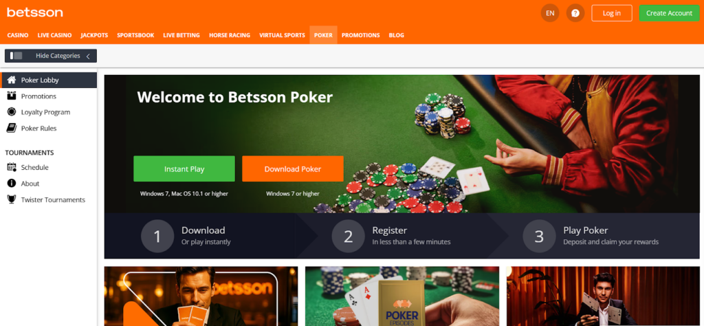 Betsson salle poker