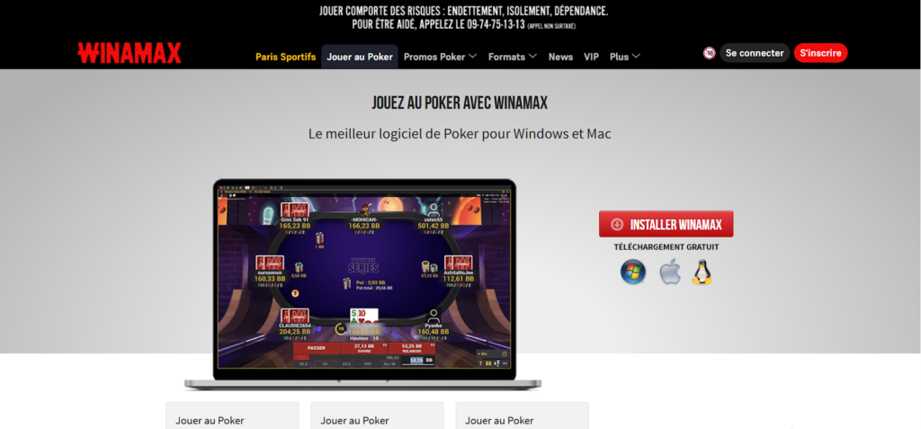 Winamax poker logiciel