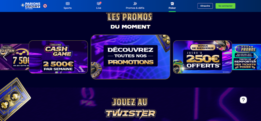 Page accueil Parions Sport