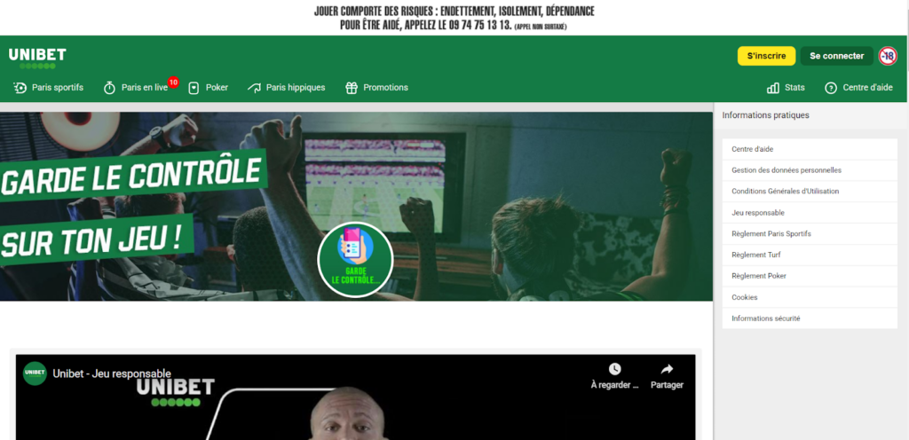 Poker jeu responsable