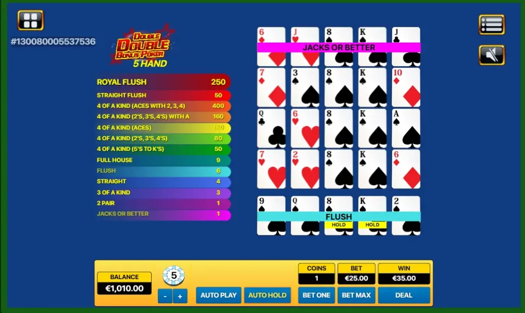 Double Double Poker Video