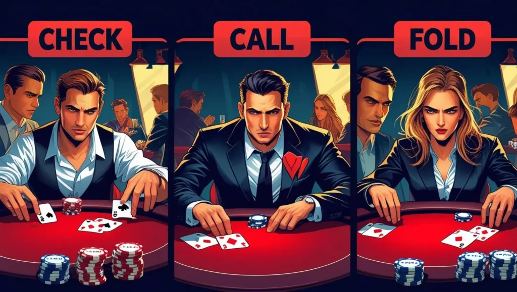 Actions possibles poker