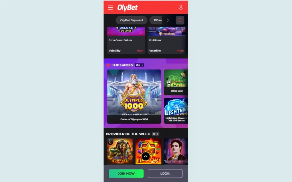 Olybet Casino Mobile