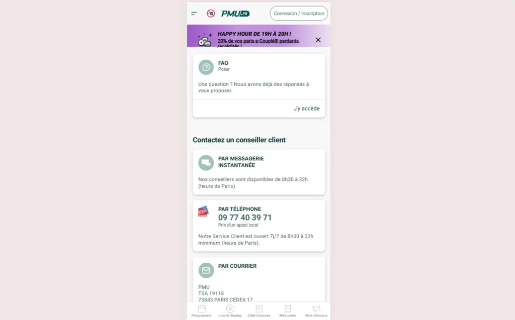 Service client mobile